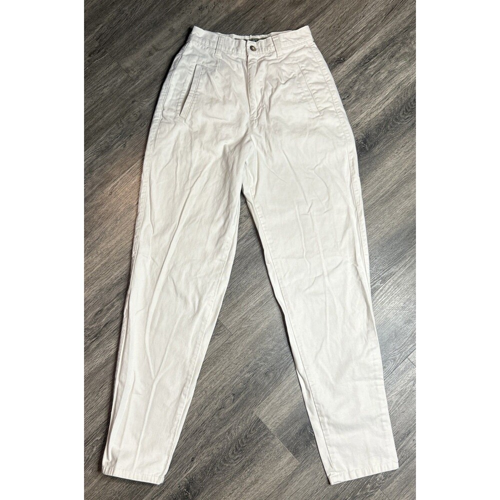 Vintage Paris Sport Club Ivory High Waist Chino Tapered Leg Size 3 Preppy